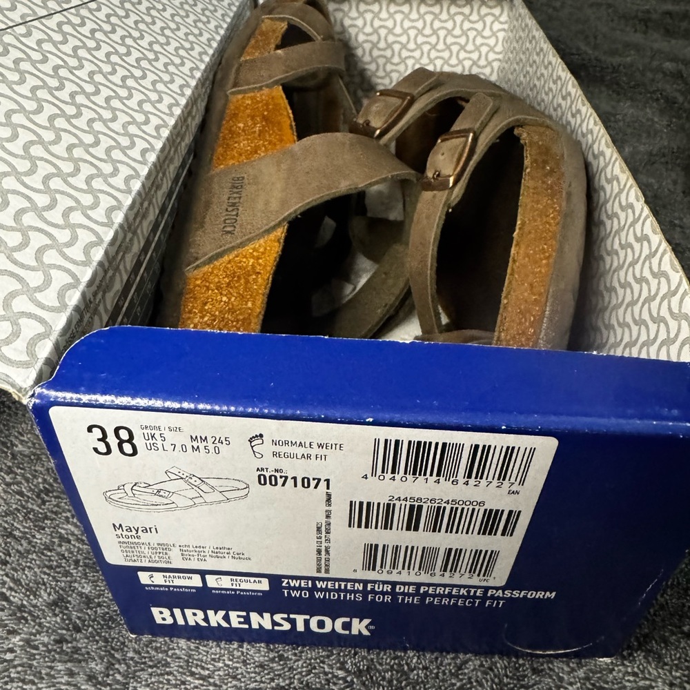Birkenstock Mayari Sandals in Olive and Tan